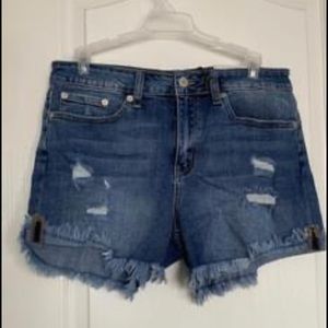 dark wash jean shorts